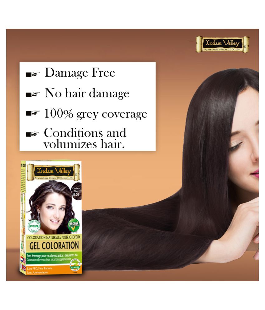 Indus Valley Gel Hair Dye With Refreshing Orange Aroma One Touch