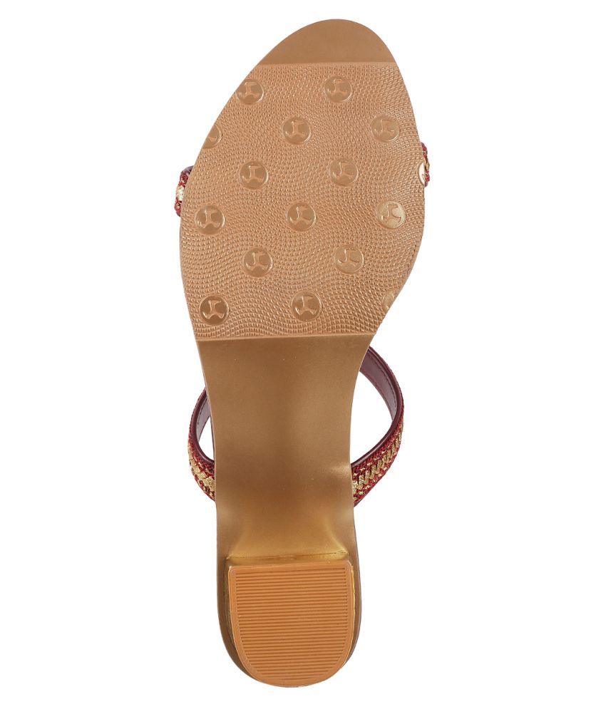 Mochi Maroon Block Heels Price in India- Buy Mochi Maroon Block Heels Online at Snapdeal