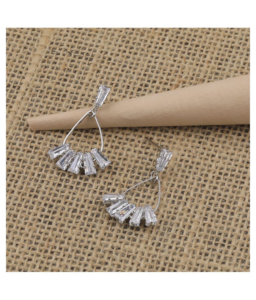     			SILVER SHINE Silver Plated Party Wear Stylish Stud Earring For Women Girl