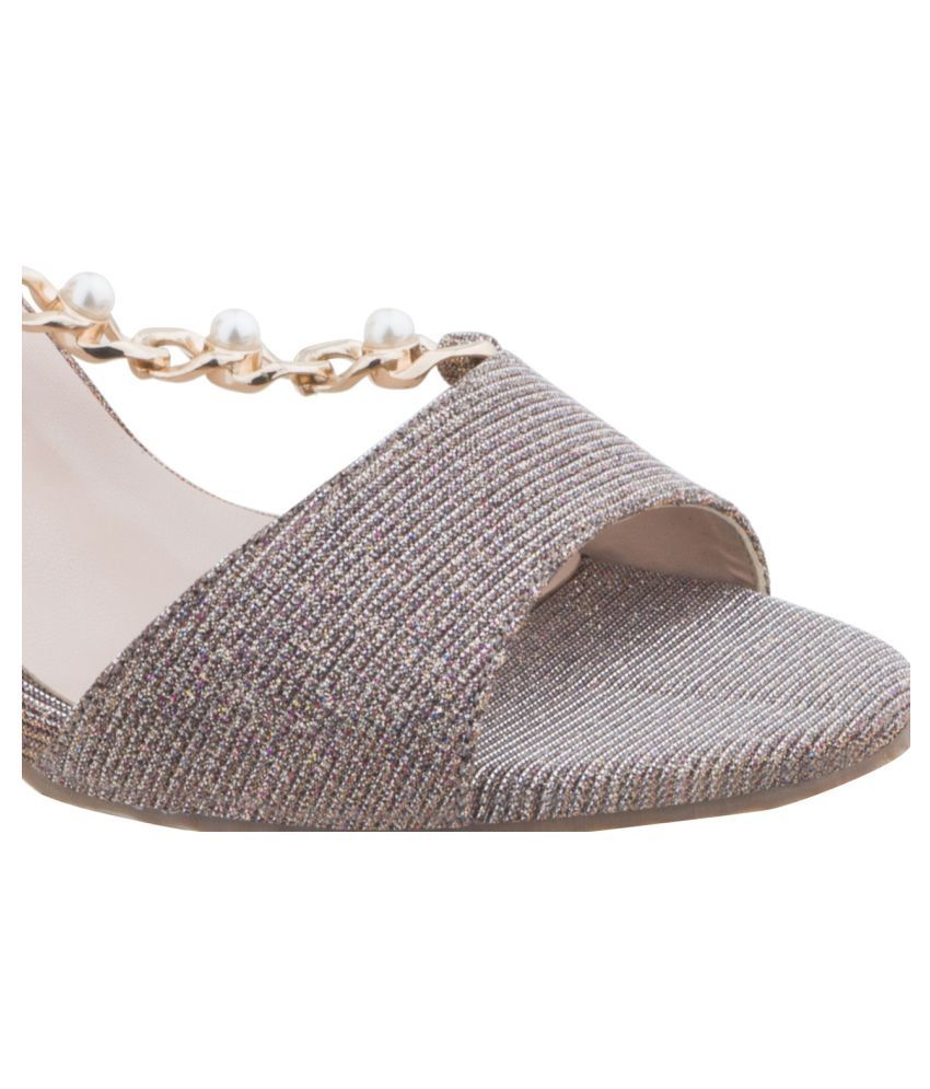 champagne block heels