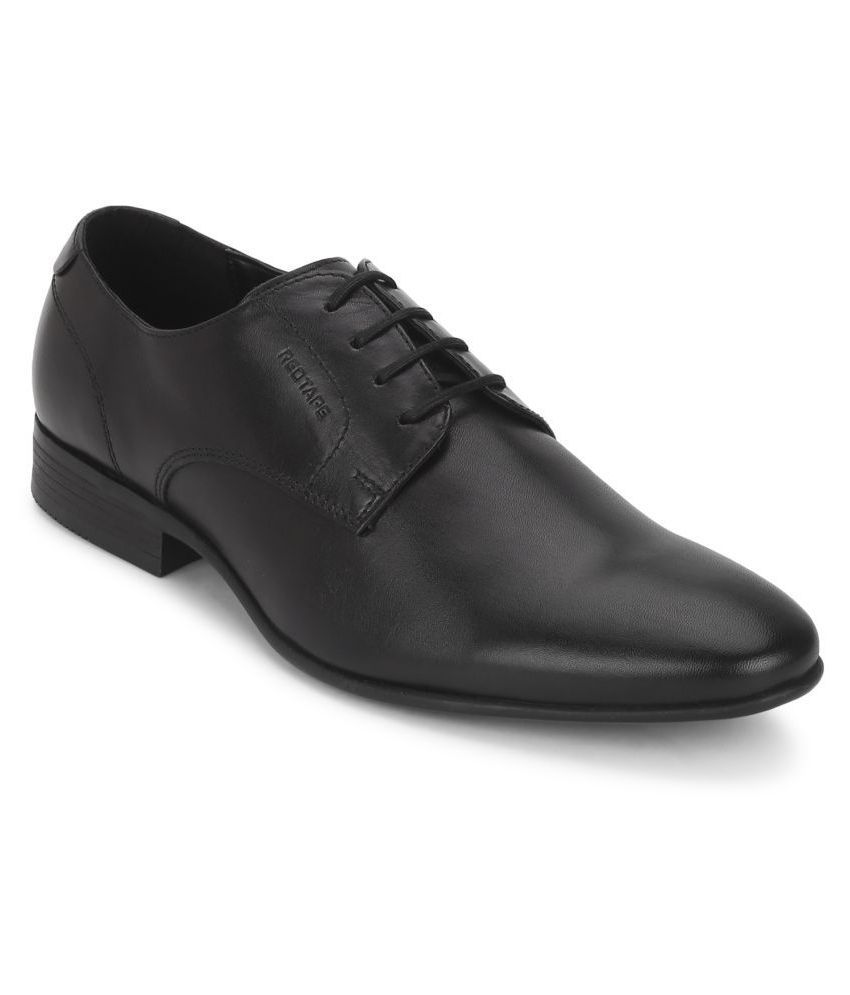 red tape black derby formal shoes