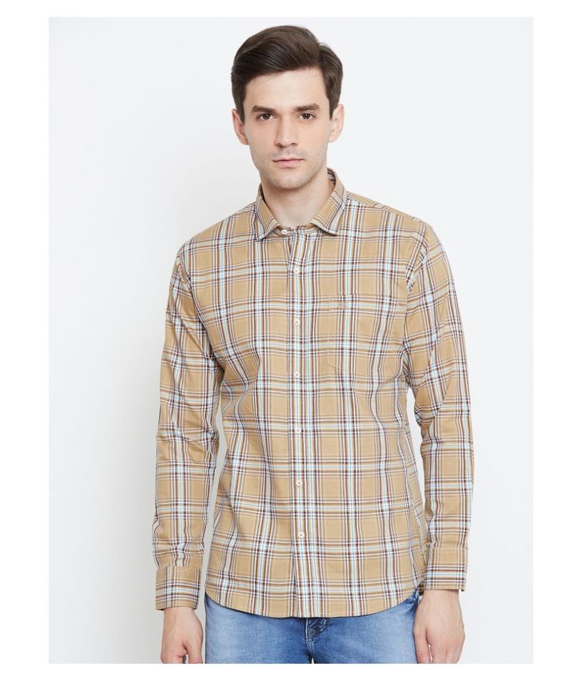     			Duke 100 Percent Cotton Brown Shirt