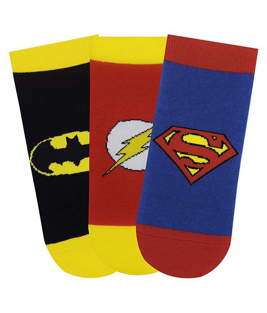 Justice League Kids Low Cut Socks - Superman, Batman, Flash - Pack of 3