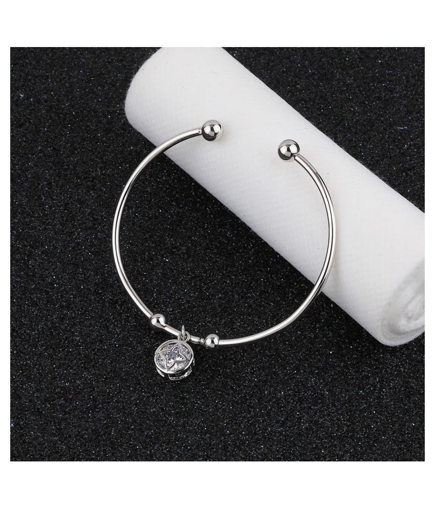     			SILVER SHINE Charm Party Wear Adjustable Bracelet With Diamond For Women Girls
