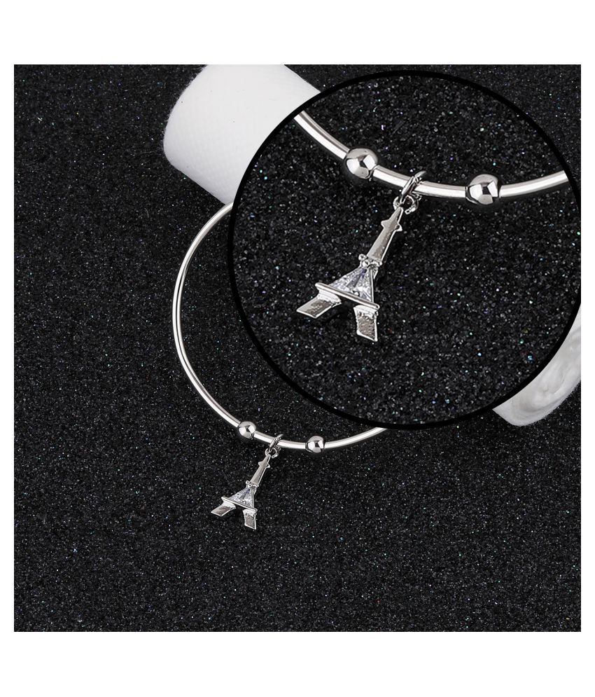     			SILVER SHINE Party Wear Adjustable Bracelet With Diamond For Women Girls