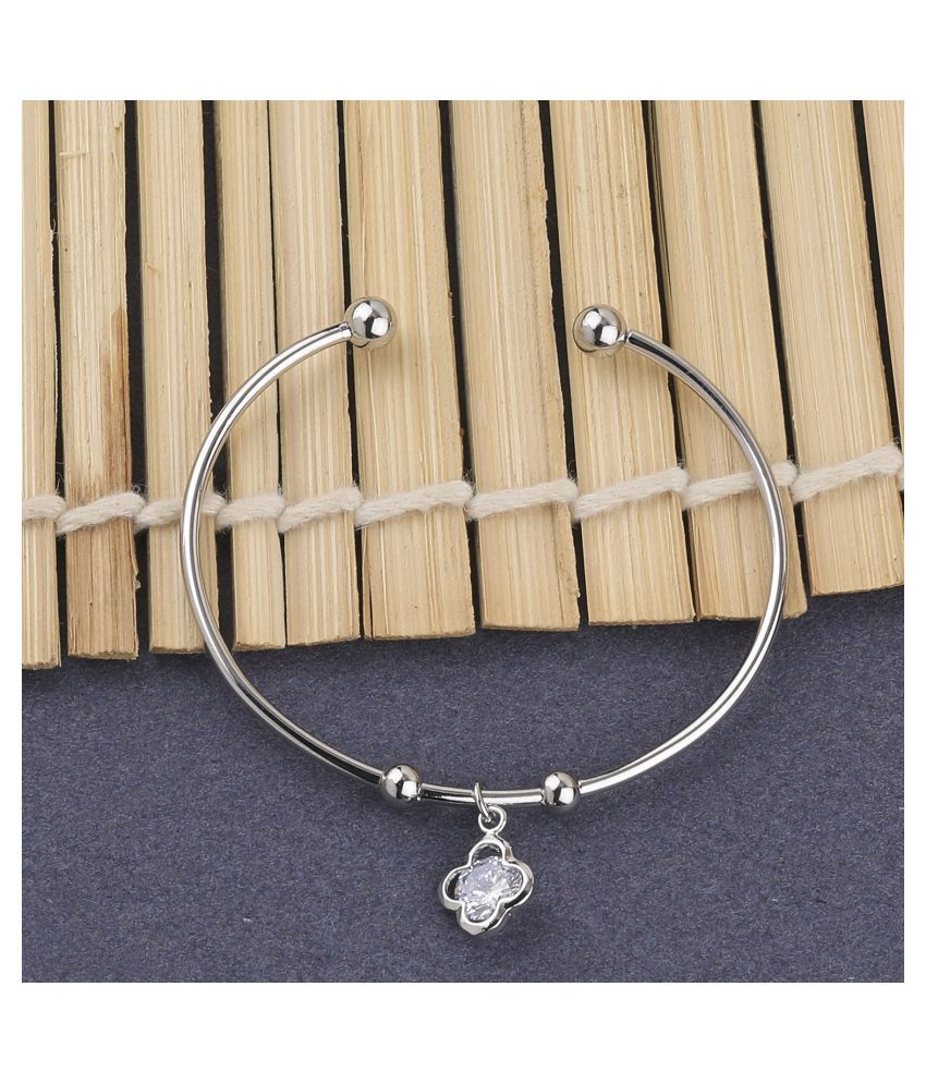     			SILVER SHINE Stylish Party Wear Adjustable Bracelet With Diamond For Women Girls