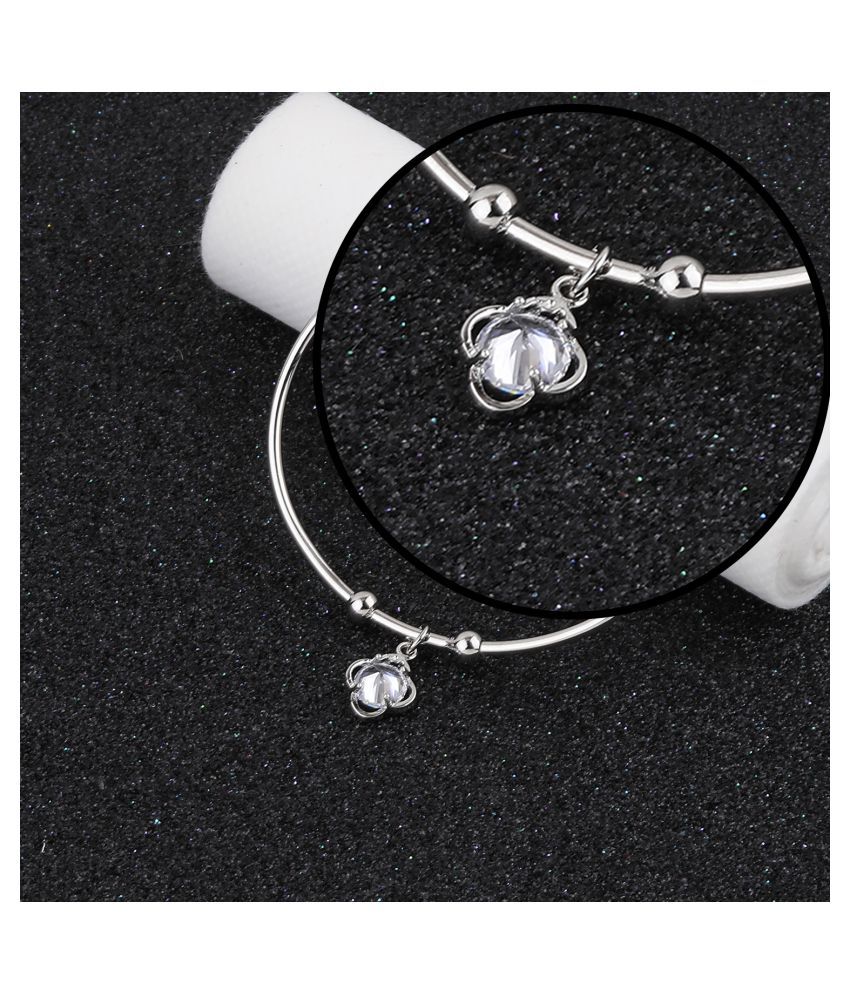     			SILVER SHINE Stylish Party Wear Adjustable Bracelet With Diamond For Women Girls