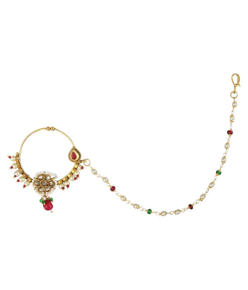 simple gold nath design