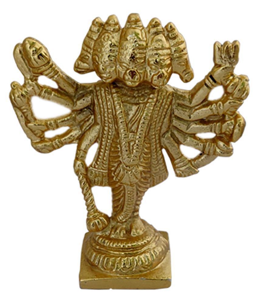     			Divya Mantra Sri Hindu God Panchmukhi (Five Faced) Hanuman Idol Sculpture Statue Murti - Puja/ Pooja Room, Meditation, Prayer, Office, Business, Temple, Home Decor Lucky Gift Collection Item/ Product