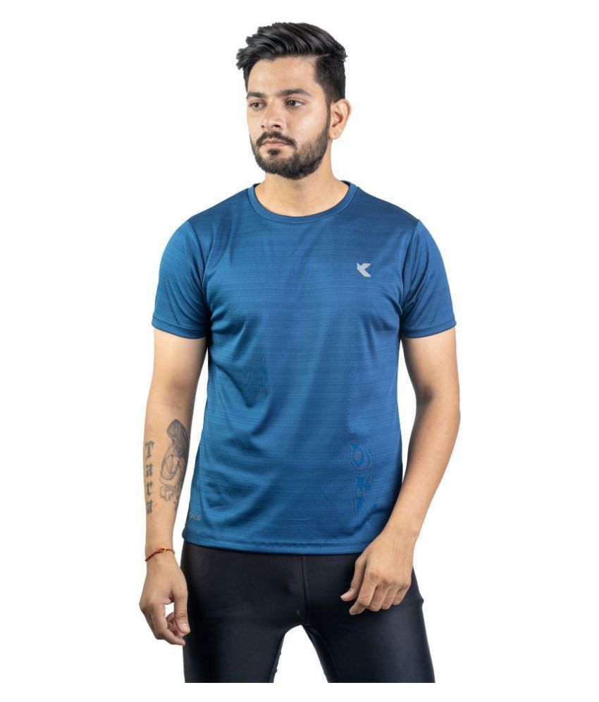 Kronos Sports Blue Polyester T-Shirt - Buy Kronos Sports Blue Polyester ...