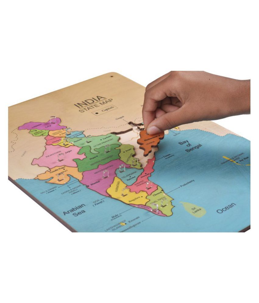 India Map Wooden Puzzle Board for Kids Buy Online at Best Price in India Snapdeal