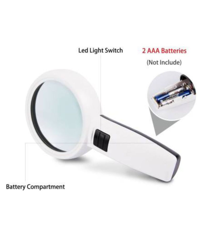 Optical Magnifying Glass Lens3x 45x Handheld Reading Magnifier Glass With 3 Led Lights For 6160