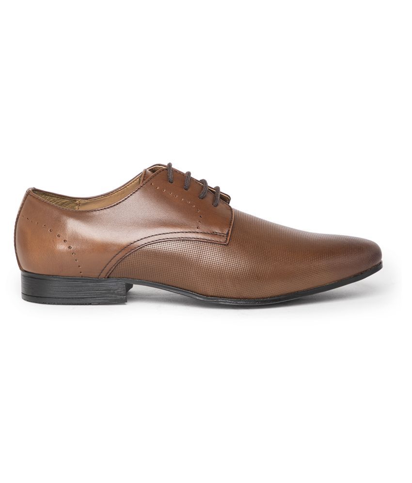 NOBLE CURVE Derby Genuine Leather Tan Formal Shoes Price NOBLE CURVE Derby Genuine Leather Tan Formal Shoes Price