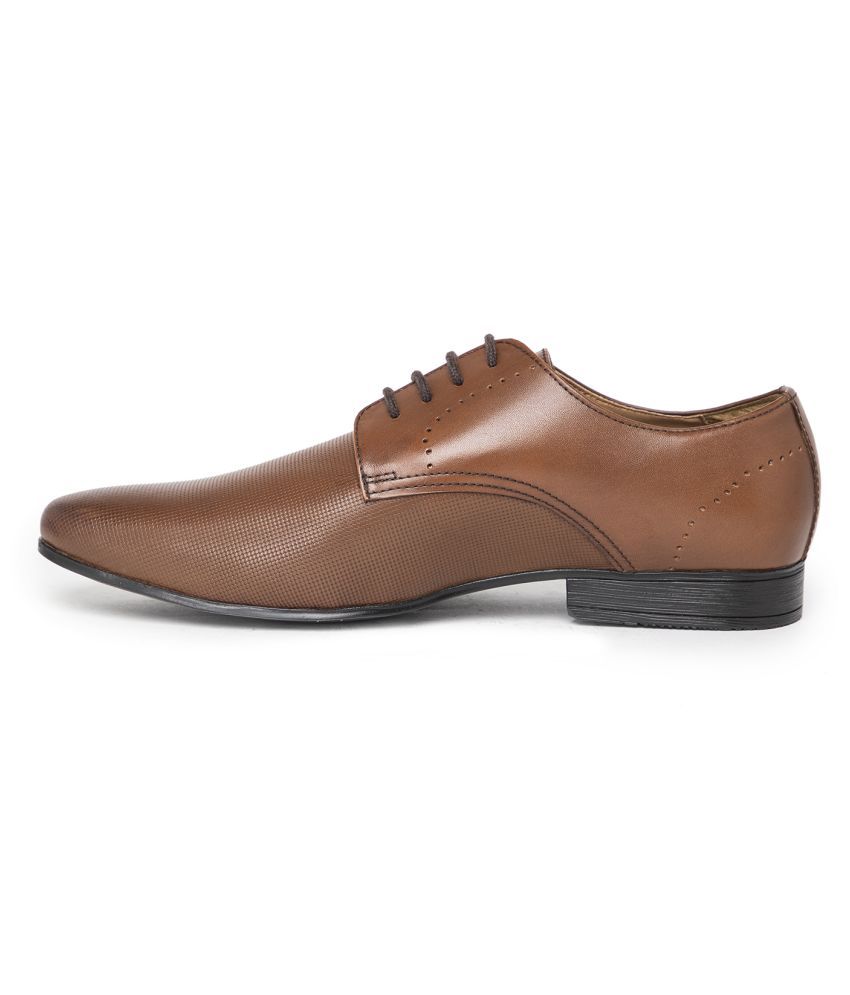 NOBLE CURVE Derby Genuine Leather Tan Formal Shoes Price NOBLE CURVE Derby Genuine Leather Tan Formal Shoes Price
