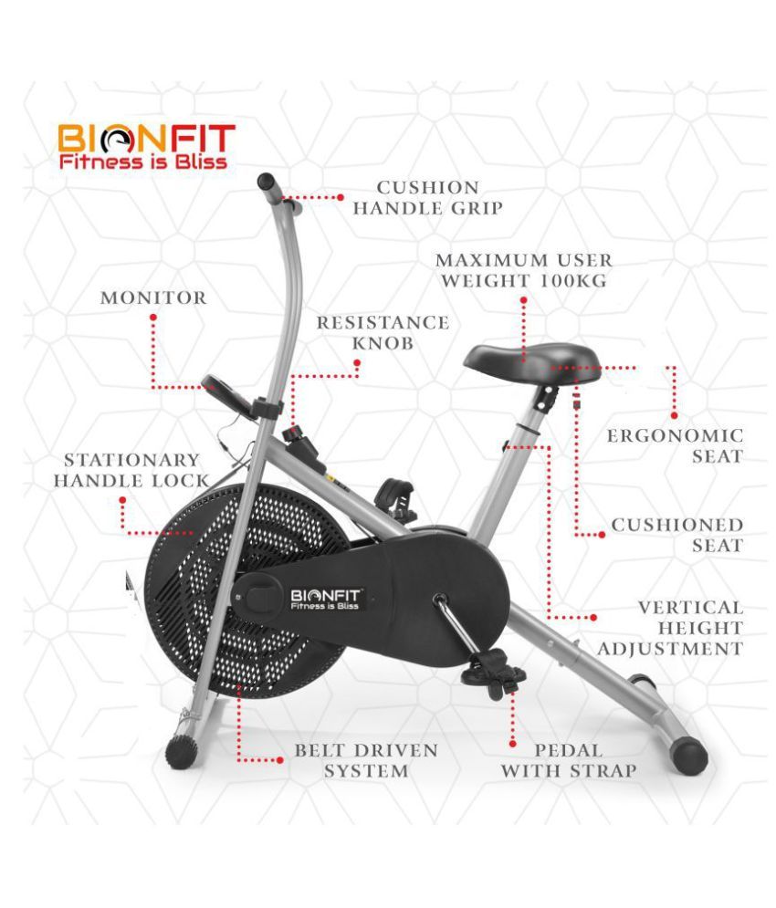 bionfit on01m indoor stationary air bike exercise cycle