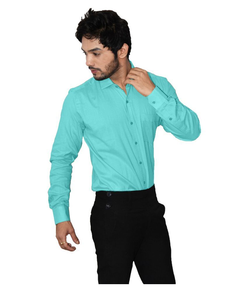 cyan formal shirt