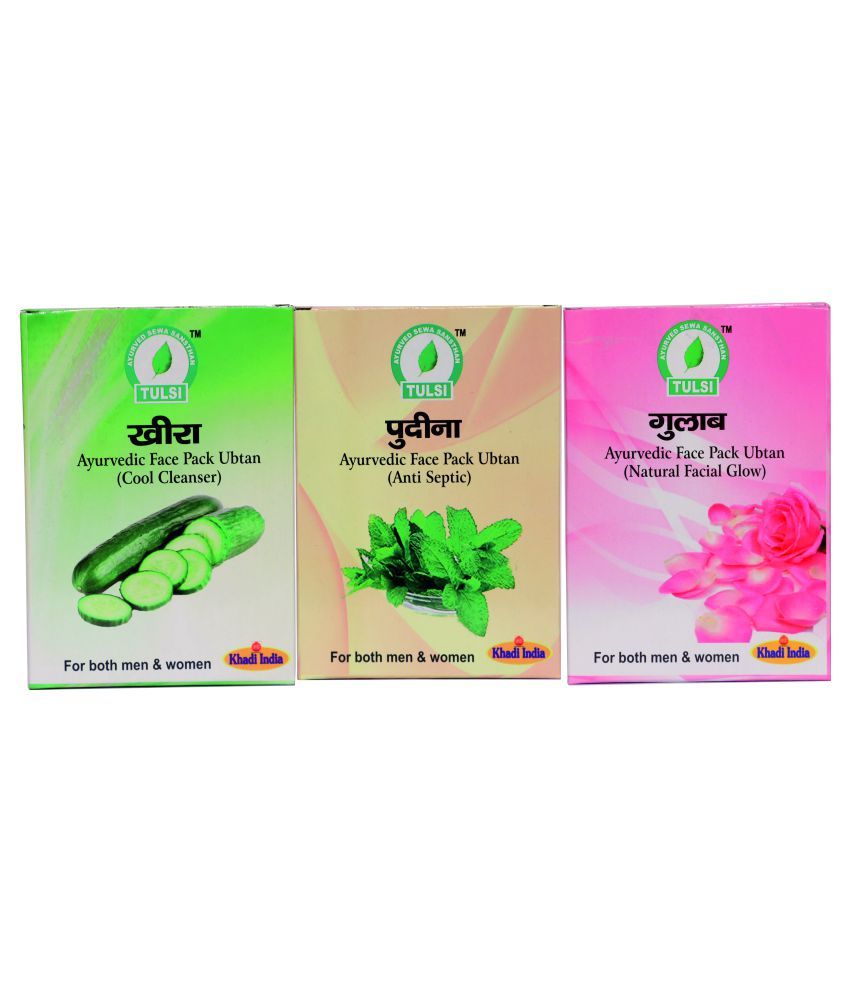 TULSI NEEM PUDINA AND ROSE (100GM) PACK OF 3 Facial Kit 100GM g Pack of