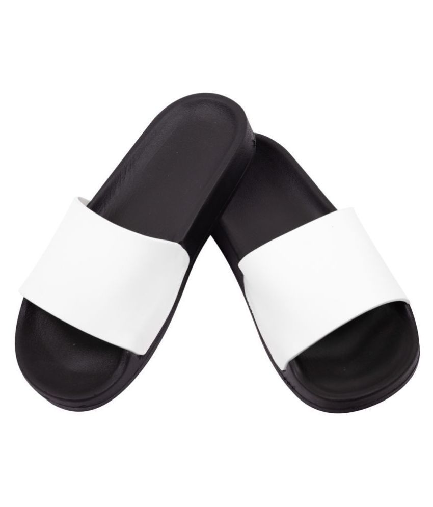 Download Slipover White Slide Flip flop Price in India- Buy ...