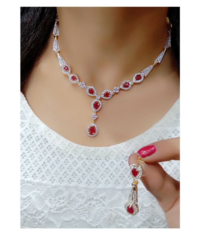 Navya Collectinos Alloy Maroon Choker 