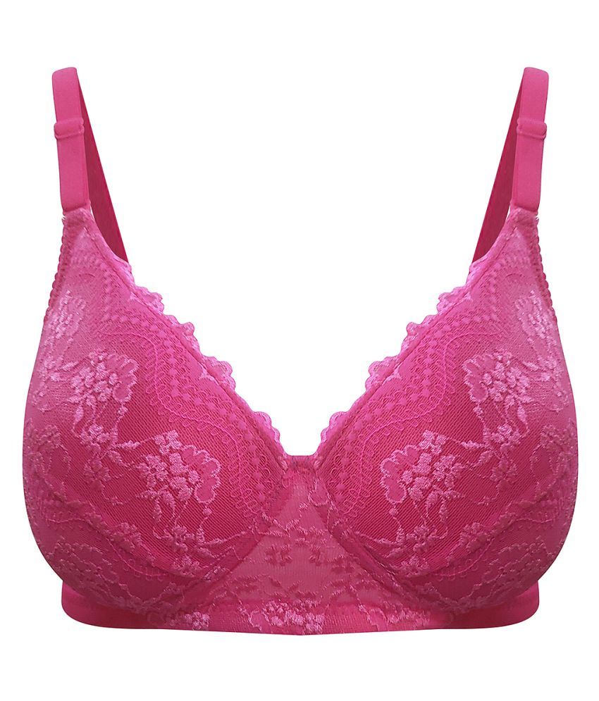 Buy Clovia Lace Everyday Bra - Pink Online at Best Prices in India ...