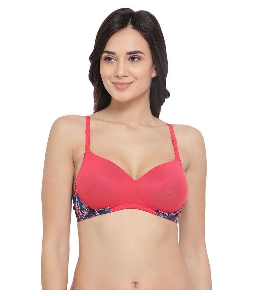     			Clovia Polyamide Lightly Padded Women's T-Shirt Bra ( Red )