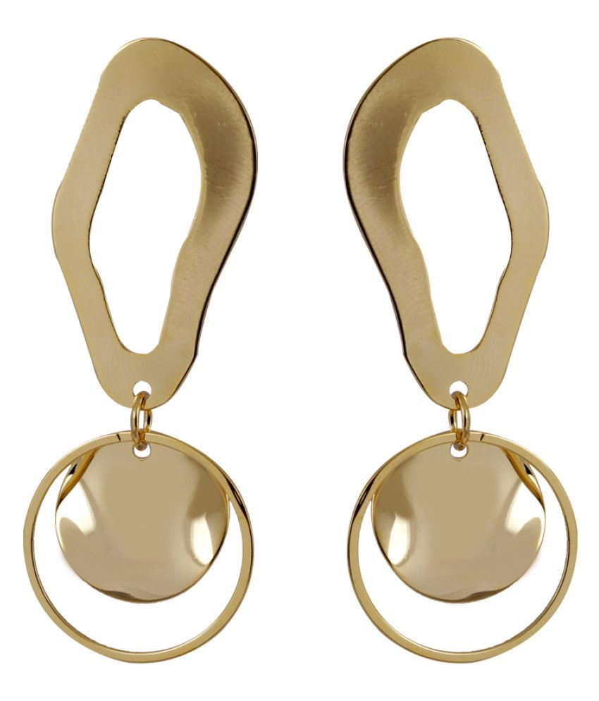     			Silver Shine Gorgeous  Golden Asymmetric Dangle  Earring for Women