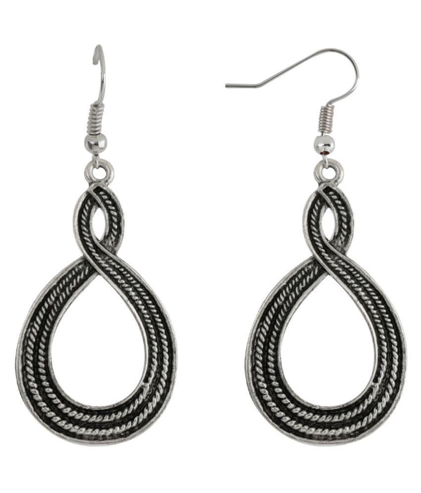     			Silver Shine Ravishing Silver Fashionable Ethnic Drop Earring For Girls And Women