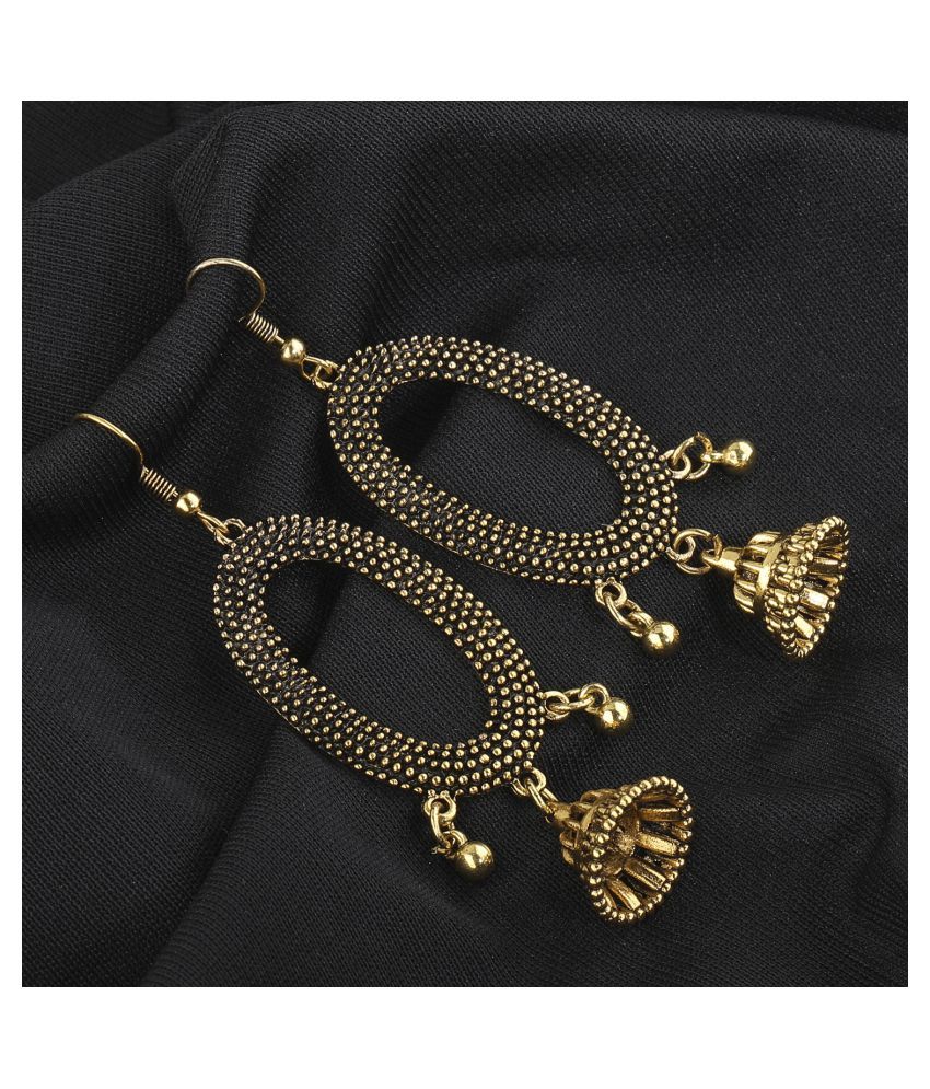     			Silver Shine Stylish Golden Fish Hook Earrings for Women