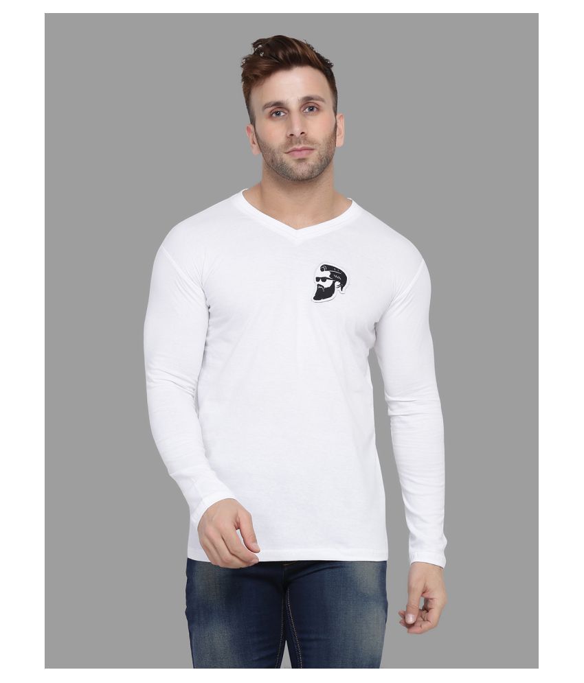     			Tfurnish Cotton Blend White Solids T-Shirt