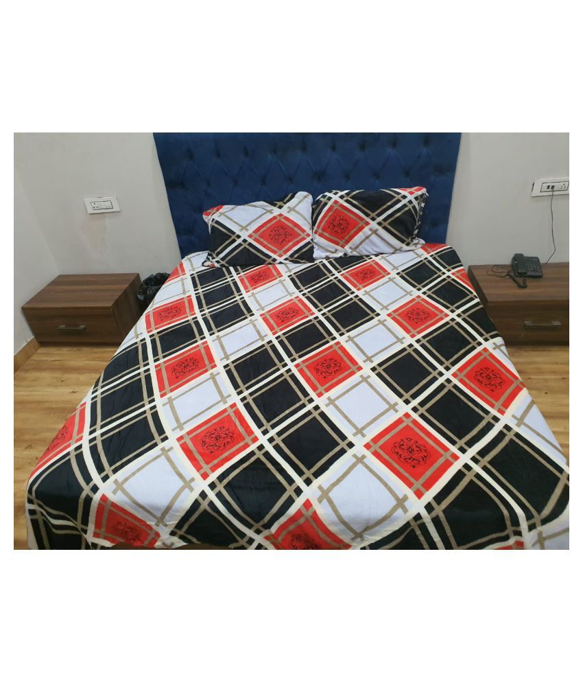 luvnoor handloom Velvet Double Bedsheet with 2 Pillow Covers Buy