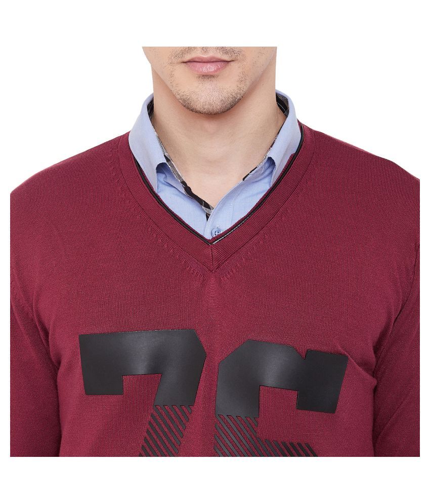 purple v neck sweater mens