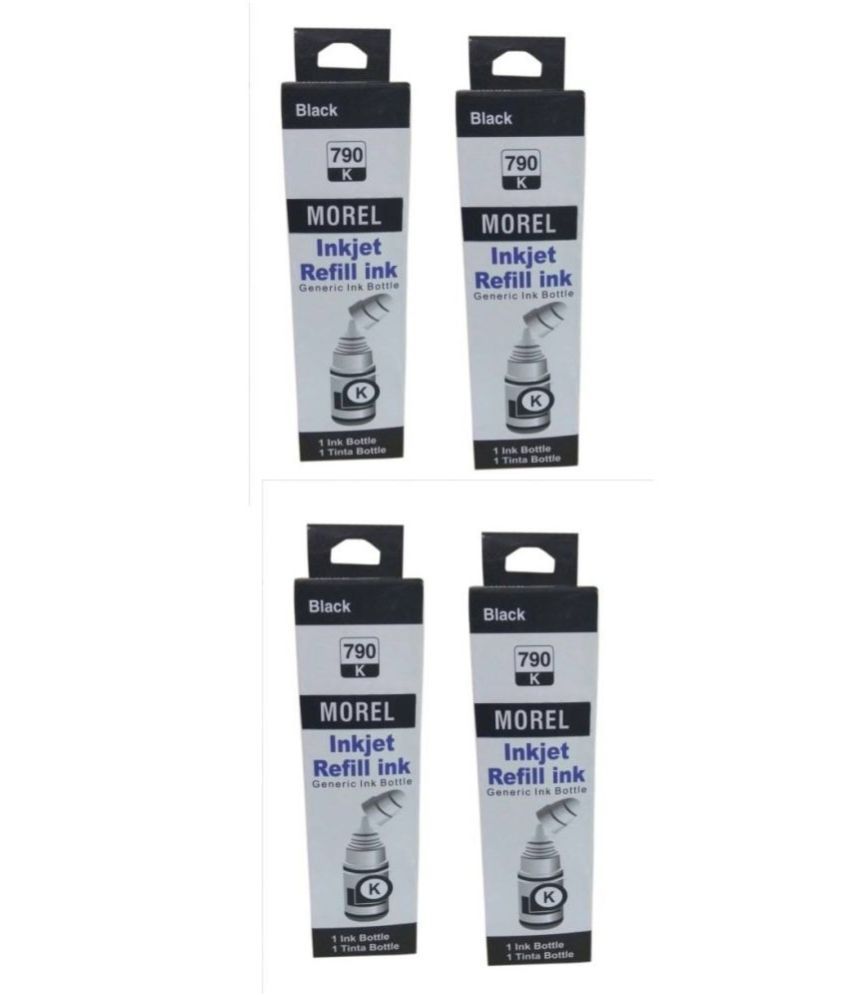 Morel INKJET INKTANK INK Black Pack of 4 Ink bottle for Canon G1000, G2000, G3000, G4000 Inkjet Printer Color Black
