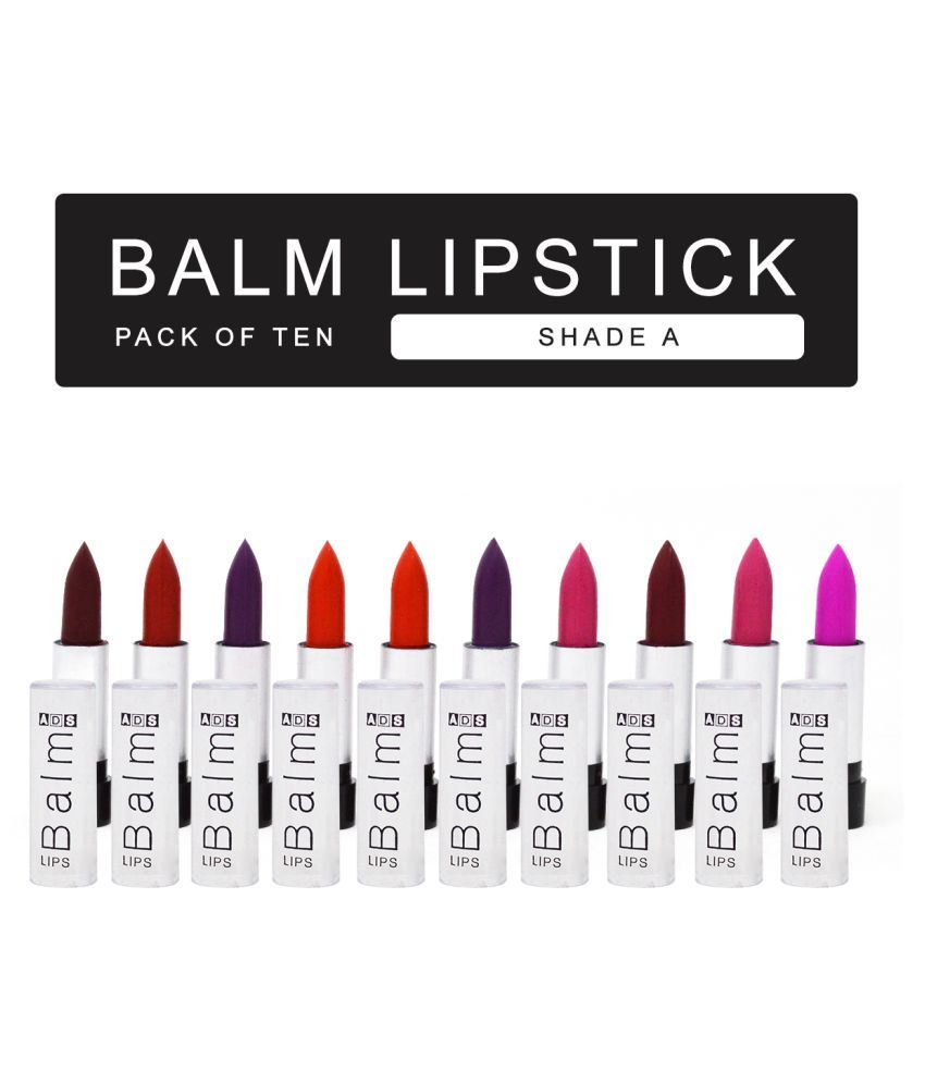     			ADS Mini Balm Lipstick Shade-A Lipstick Multi Pack of 10 0.9 g