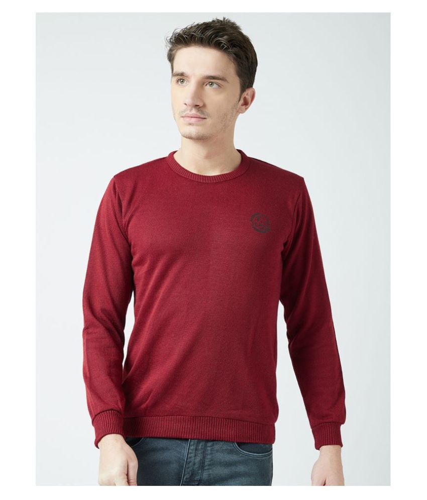 V2 Maroon Round Neck Sweater - Buy V2 Maroon Round Neck Sweater Online ...