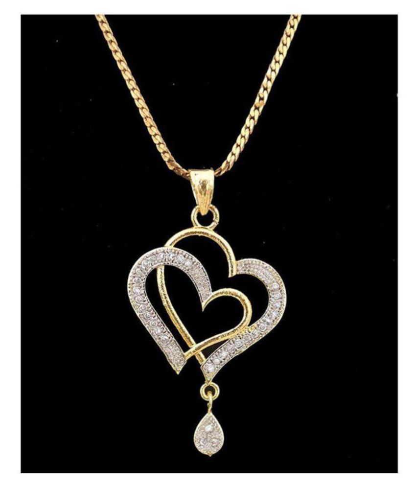Darshini Designs Heart shape pendant set for girls and women: Buy ...