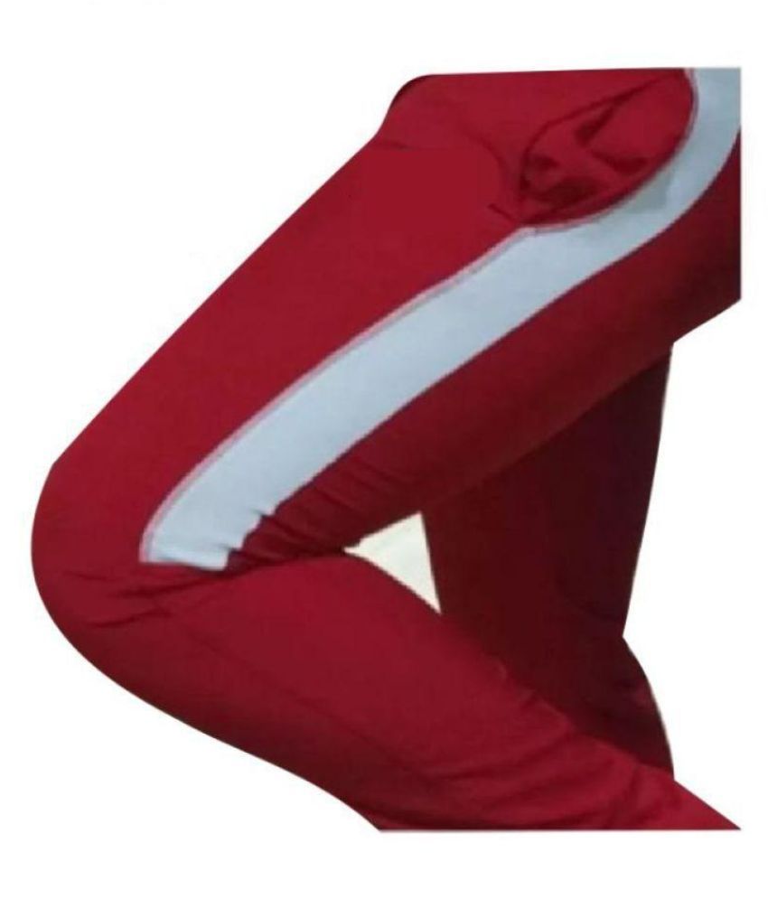 red polyester pants