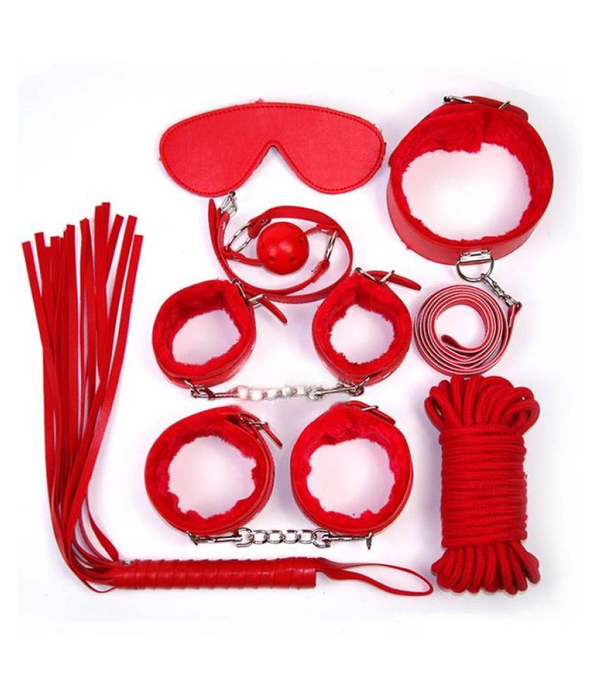 Kamuk Life Red Leather Bdsm Bondage Sex Toy Kit For Adult Party Fun Honeymoon Couples Sm