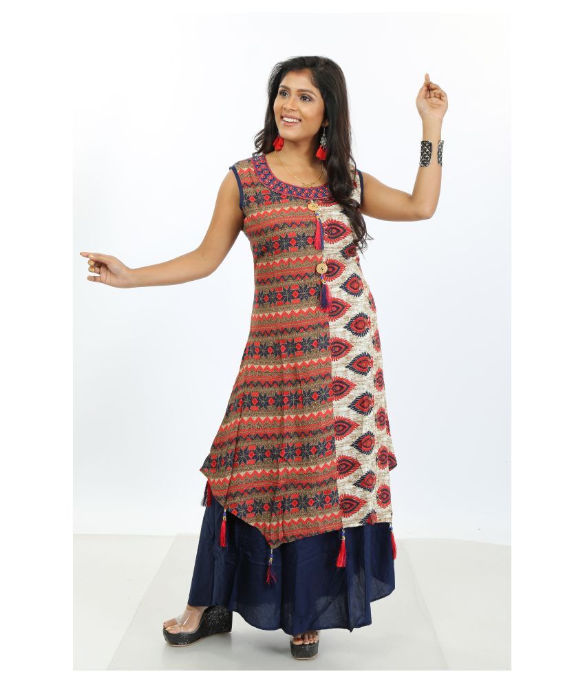 rayon frock kurti design