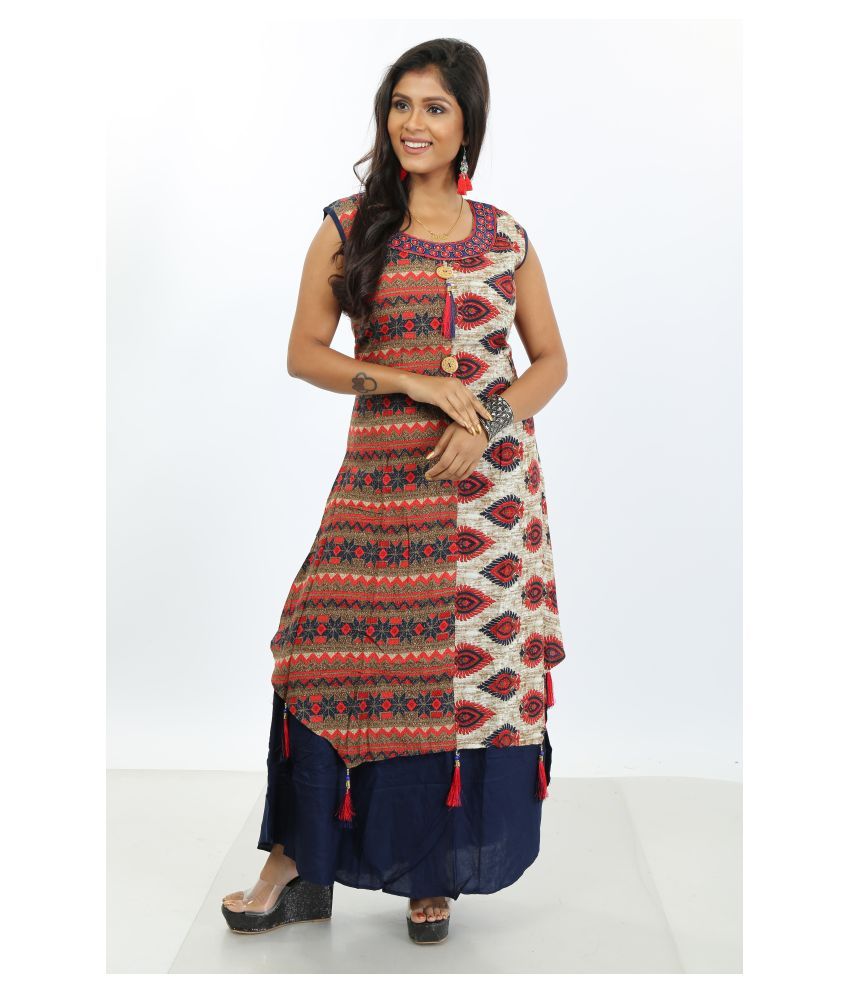 rayon frock kurti design