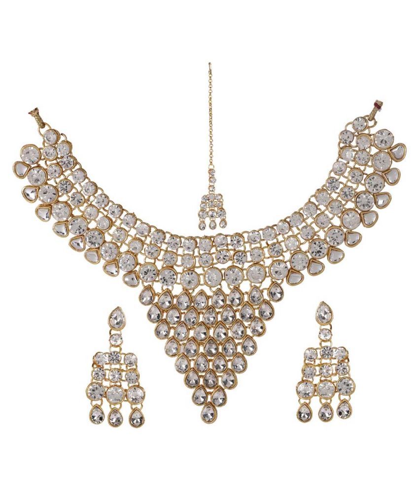 steorra jewels Brass White Collar Designer Antique Necklaces Set Buy