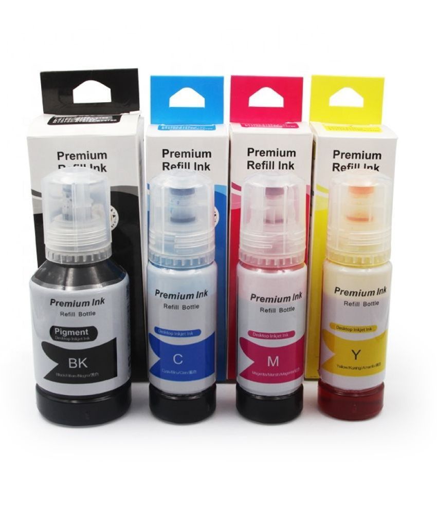 JIMIGO FOR EPSON 001 /L4150 Multicolor Pack of 4 Ink bottle for Refill ...