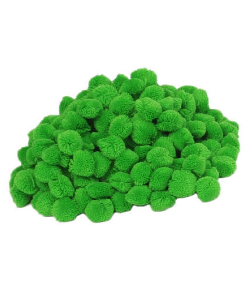     			Pom Pom Big Wool Balls : Color Light Green : Pack of 50, 35 mm (3.5 cm) dai, Used for Art & Craft, Dresses, Room Decoration, Jewellery Making etc