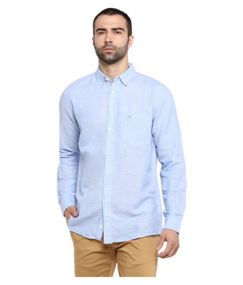 Red Tape Cotton Blend Blue Shirt - Buy Red Tape Cotton Blend Blue Shirt ...