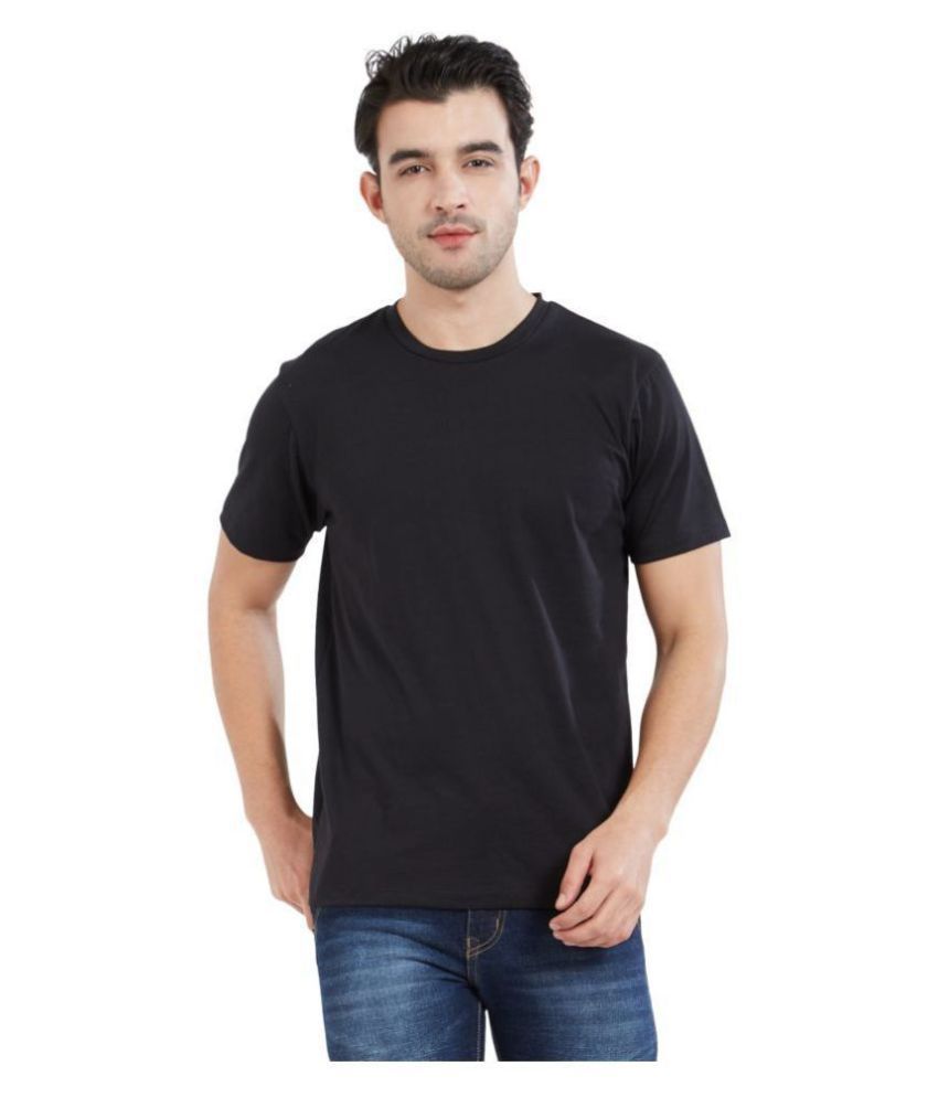     			XYXX Cotton Black Solids T-Shirt