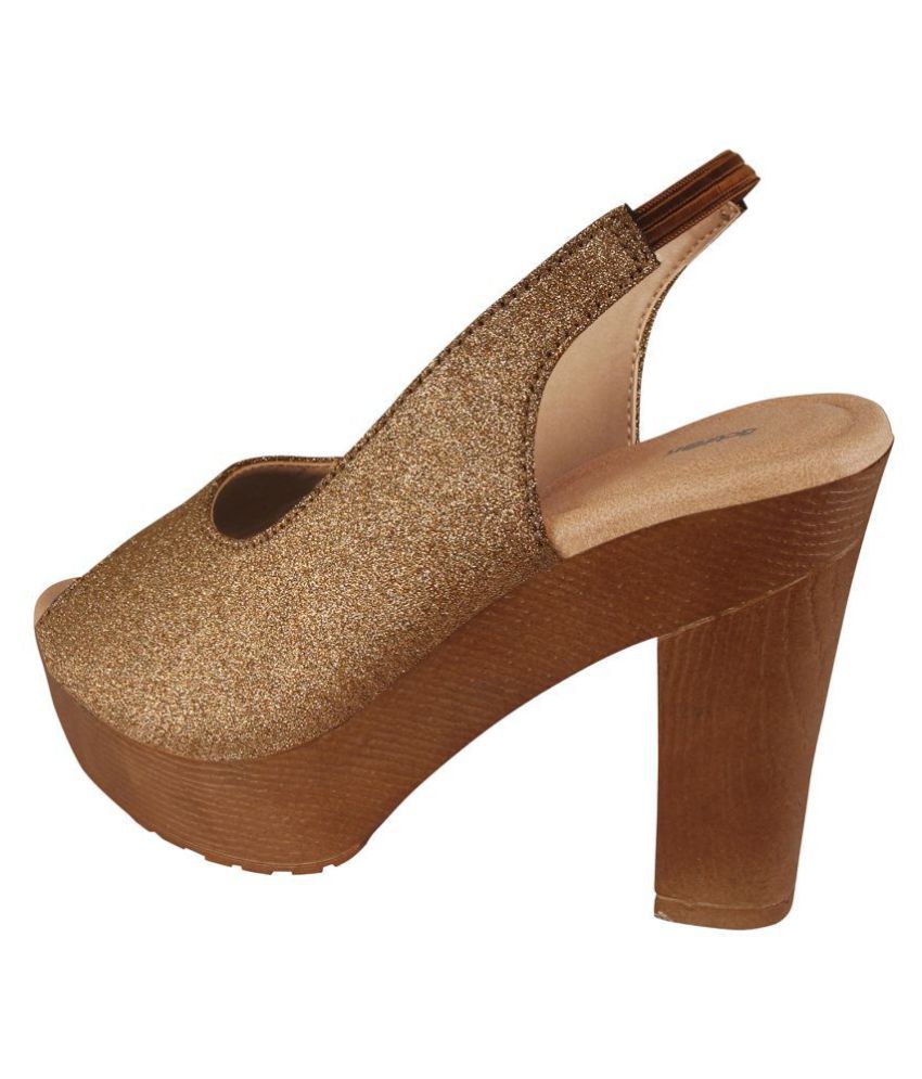 gold block heels amazon