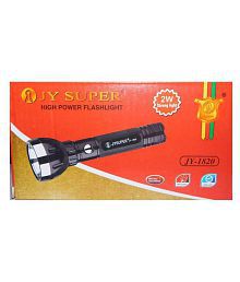 JY Super - 2W Rechargeable Flashlight Torch (Pack of 1)