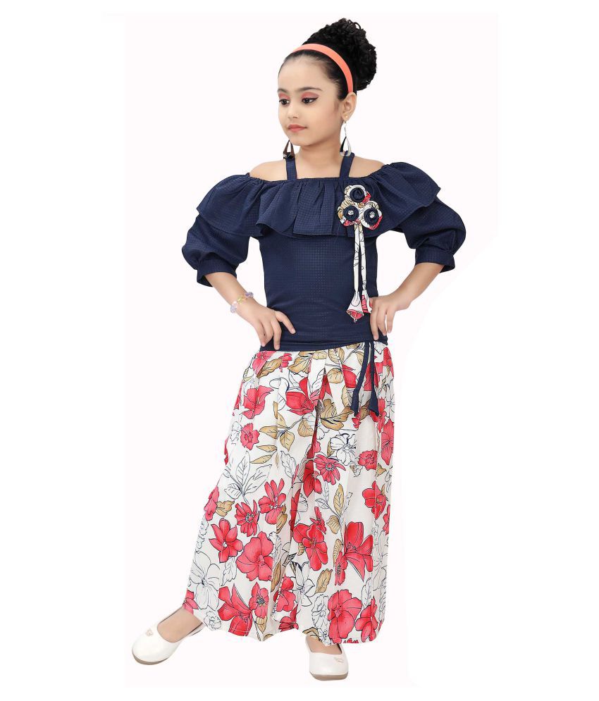     			Arshia Fashions Girls Party Wear Top And Palazzo Pant Set
