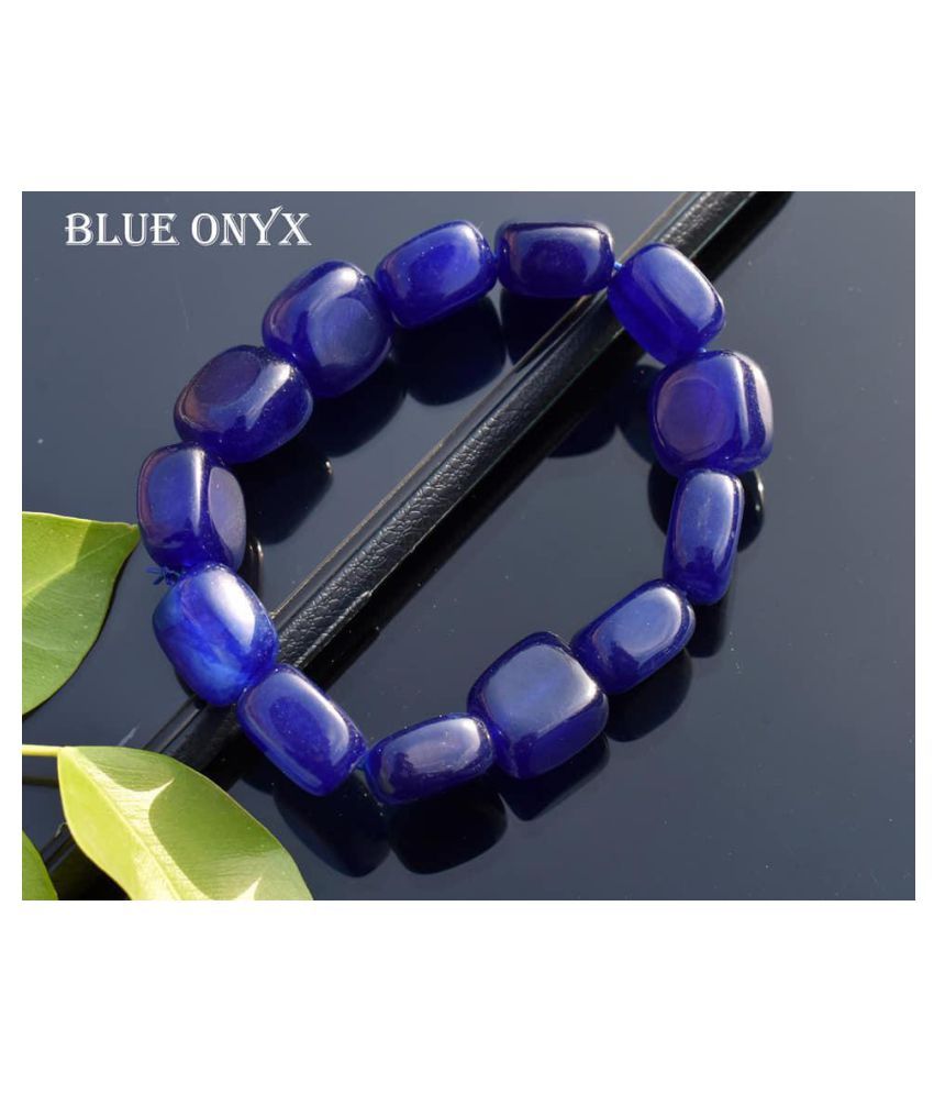 12mm Blue Onyx Natural Agate Tumble Stone Bracelet Buy 12mm Blue Onyx Natural Agate Tumble Stone Bracelet Online In India On Snapdeal