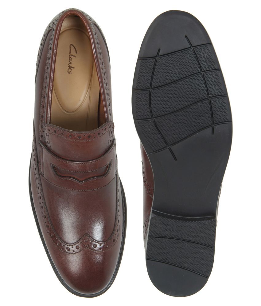 brown formal slip on shoes