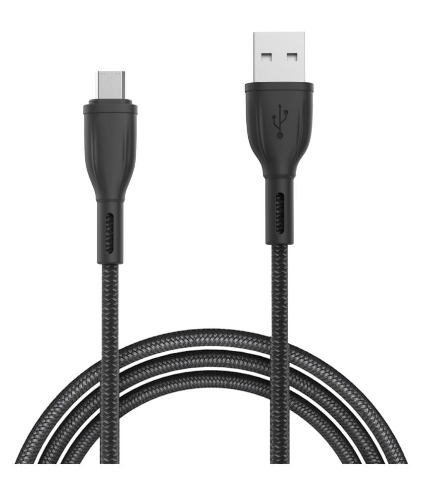     			Portronics Konnect Plus Micro Cable:1.2 M Micro USB Cable ,Black (POR 1027)